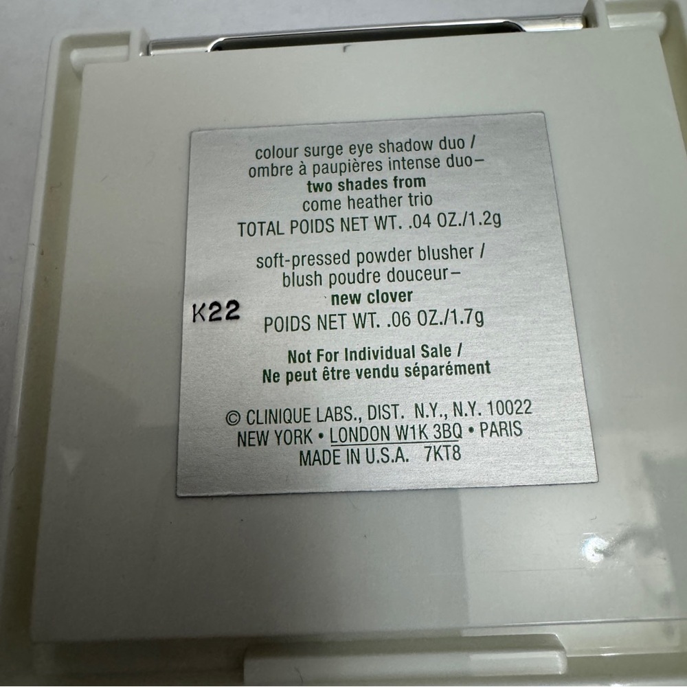 Clinique Colour Surge Eye Shadow Come Heather New Clover - Picture 2 of 3